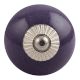 Purple Round Silver Fitting Ceramic Dresser Knob